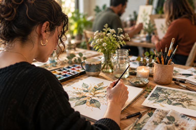 Participant engaged in creative making
